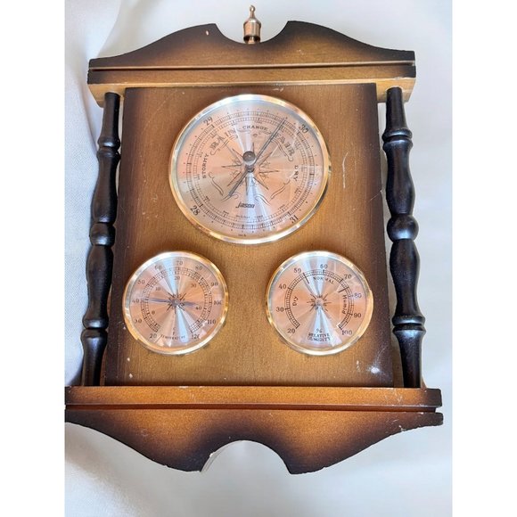 Vintage Jason Humidity Barometer Thermometer Weather Station - Picture 3 of 11